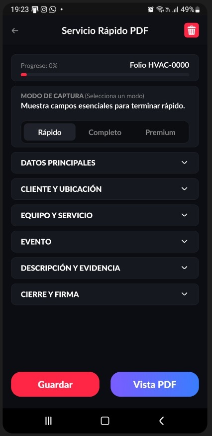 Formulario de servicio PDF